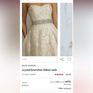 OLEG CASSINI
crystal branches ribbon sash